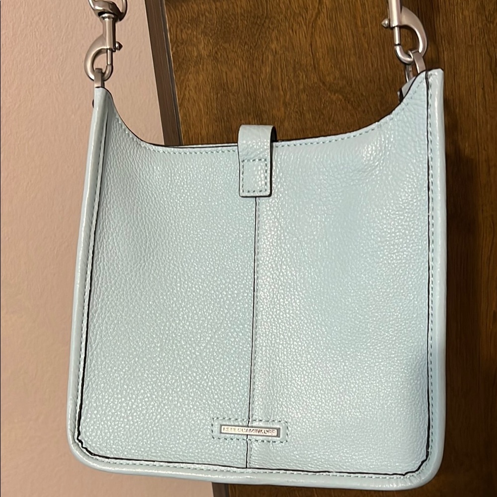 Rebecca Minkoff Blue Leather Shoulder Bag with Silver Hardware